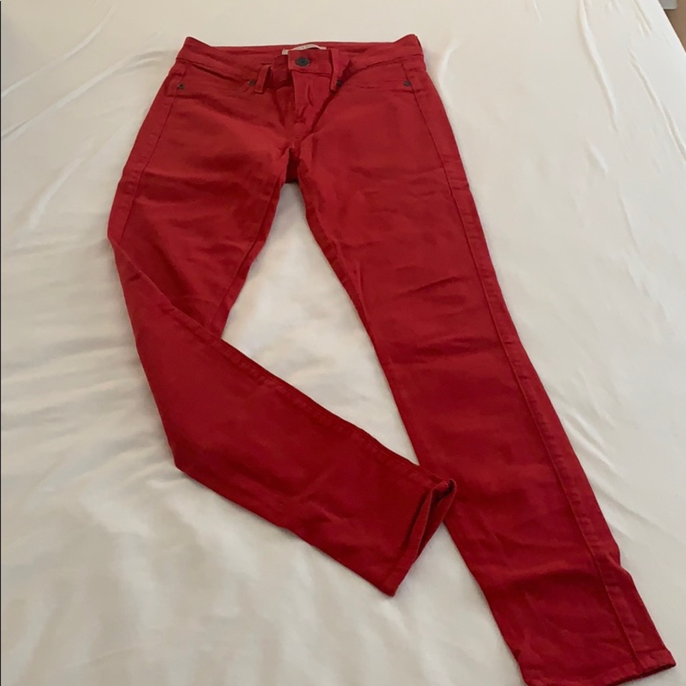 Red jeans rich and skinny